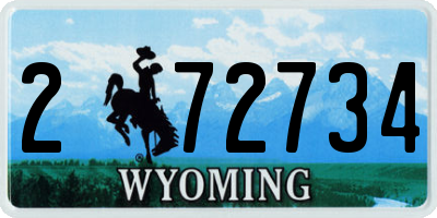 WY license plate 272734