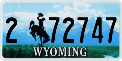 WY license plate 272747