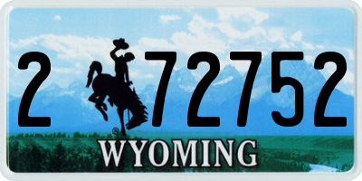 WY license plate 272752
