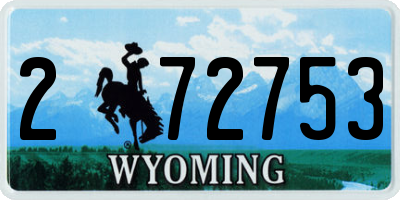 WY license plate 272753