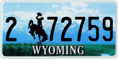 WY license plate 272759