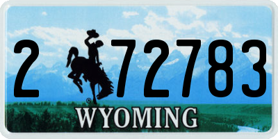 WY license plate 272783