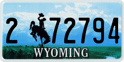 WY license plate 272794