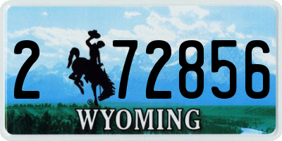 WY license plate 272856
