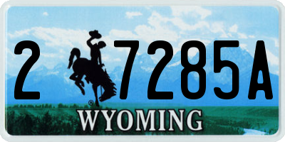 WY license plate 27285A