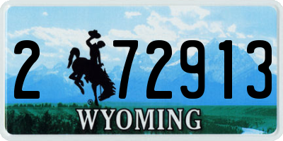 WY license plate 272913