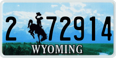 WY license plate 272914