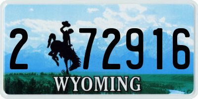 WY license plate 272916