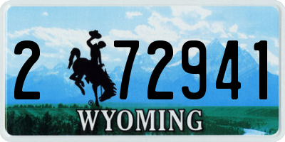 WY license plate 272941