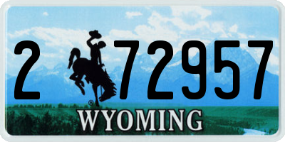 WY license plate 272957