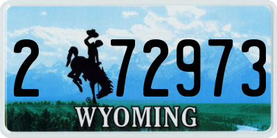 WY license plate 272973