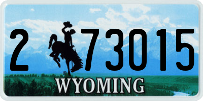 WY license plate 273015