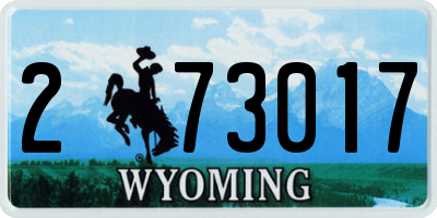 WY license plate 273017