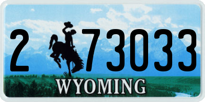 WY license plate 273033