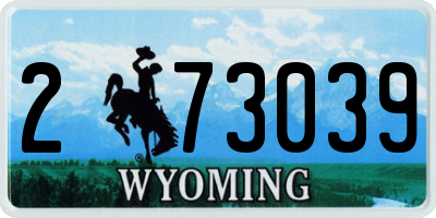 WY license plate 273039
