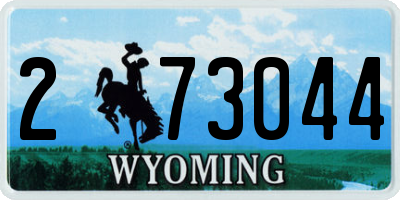 WY license plate 273044