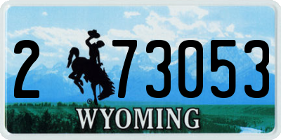 WY license plate 273053