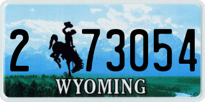 WY license plate 273054