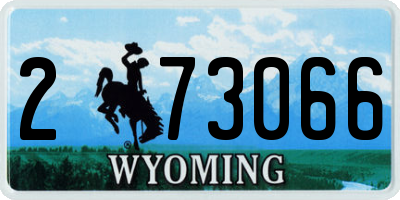 WY license plate 273066