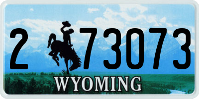 WY license plate 273073