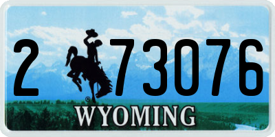 WY license plate 273076