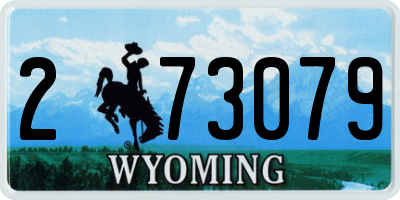 WY license plate 273079