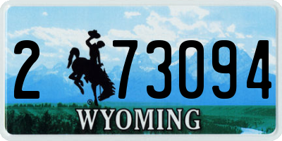 WY license plate 273094