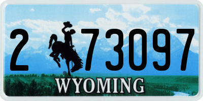 WY license plate 273097