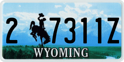 WY license plate 27311Z