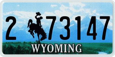 WY license plate 273147