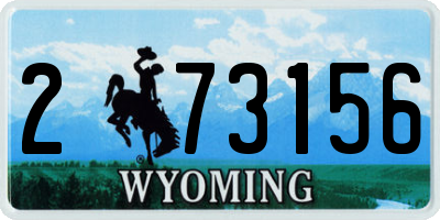 WY license plate 273156