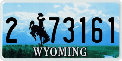 WY license plate 273161