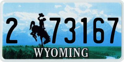 WY license plate 273167