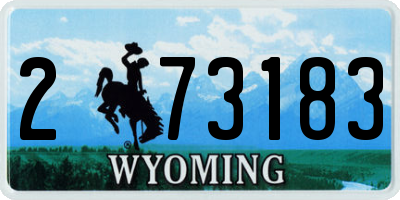 WY license plate 273183