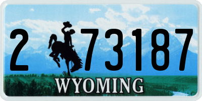 WY license plate 273187