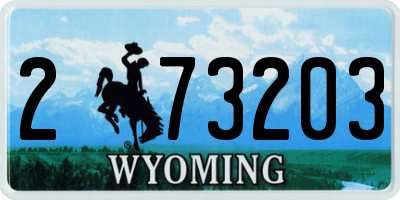 WY license plate 273203