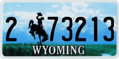 WY license plate 273213