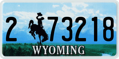 WY license plate 273218