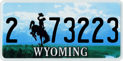 WY license plate 273223