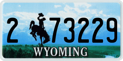 WY license plate 273229