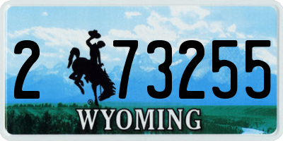 WY license plate 273255