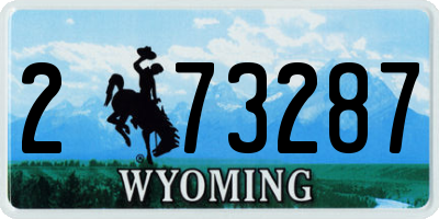 WY license plate 273287