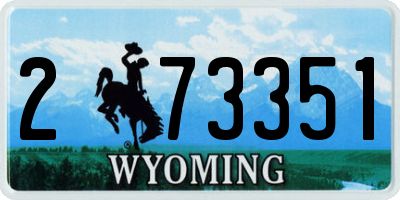 WY license plate 273351