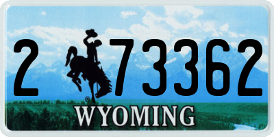 WY license plate 273362