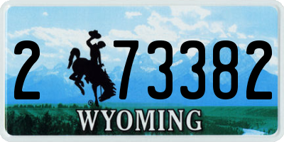 WY license plate 273382