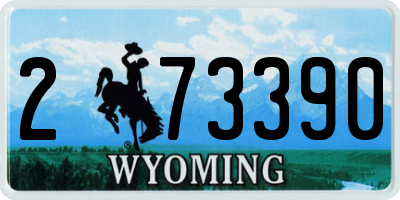 WY license plate 273390