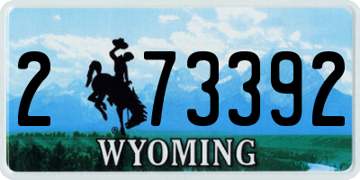 WY license plate 273392