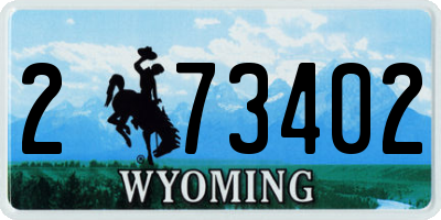 WY license plate 273402