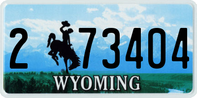 WY license plate 273404