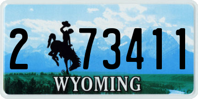 WY license plate 273411